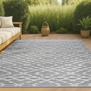 Ararat High-low Pile Moroccan Diamond Modern Indoor/outdoor Area Rug